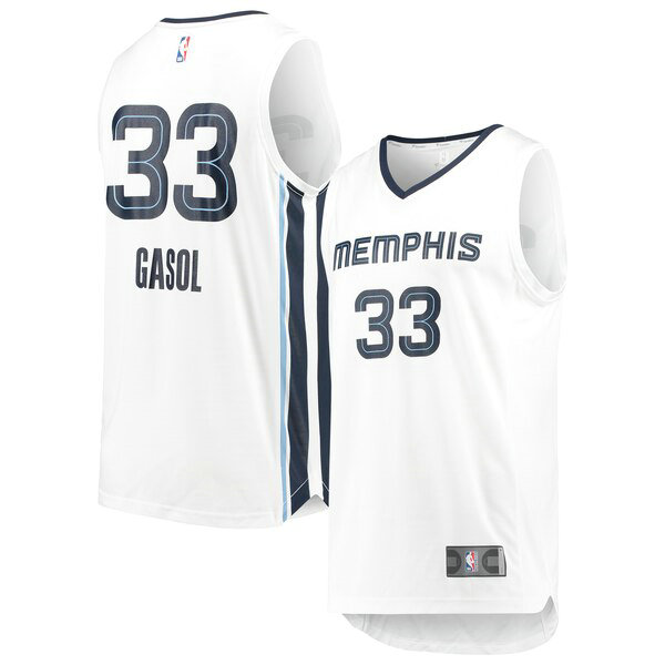 Maillot nba Memphis Grizzlies Association Edition Homme Marc Gasol 33 Blanc